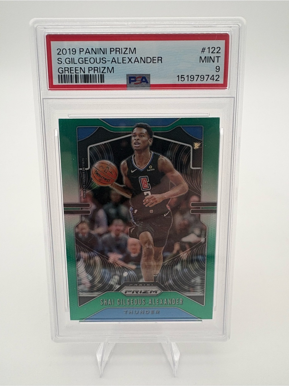 Shai Gilgeous-Alexander Thunder 5-Card Lot 🔥 2019 Prizm Green #122 PSA 9 🔥 - Picture 2 of 11